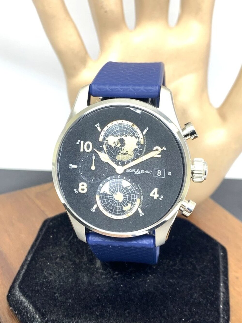 Montblanc Summit 3 Men's Watch Smartwatch Titanium Case Blue Rubber Strap 42mm